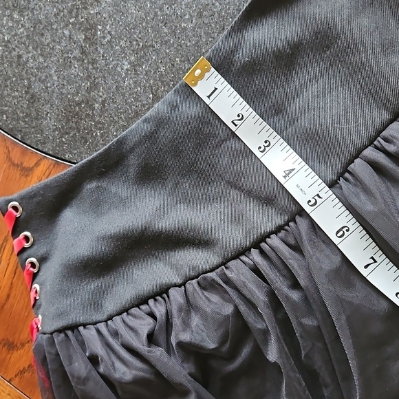 Hot Topic Red Black Lace-Up Mini Skirt Size M - Picture 13 of 14